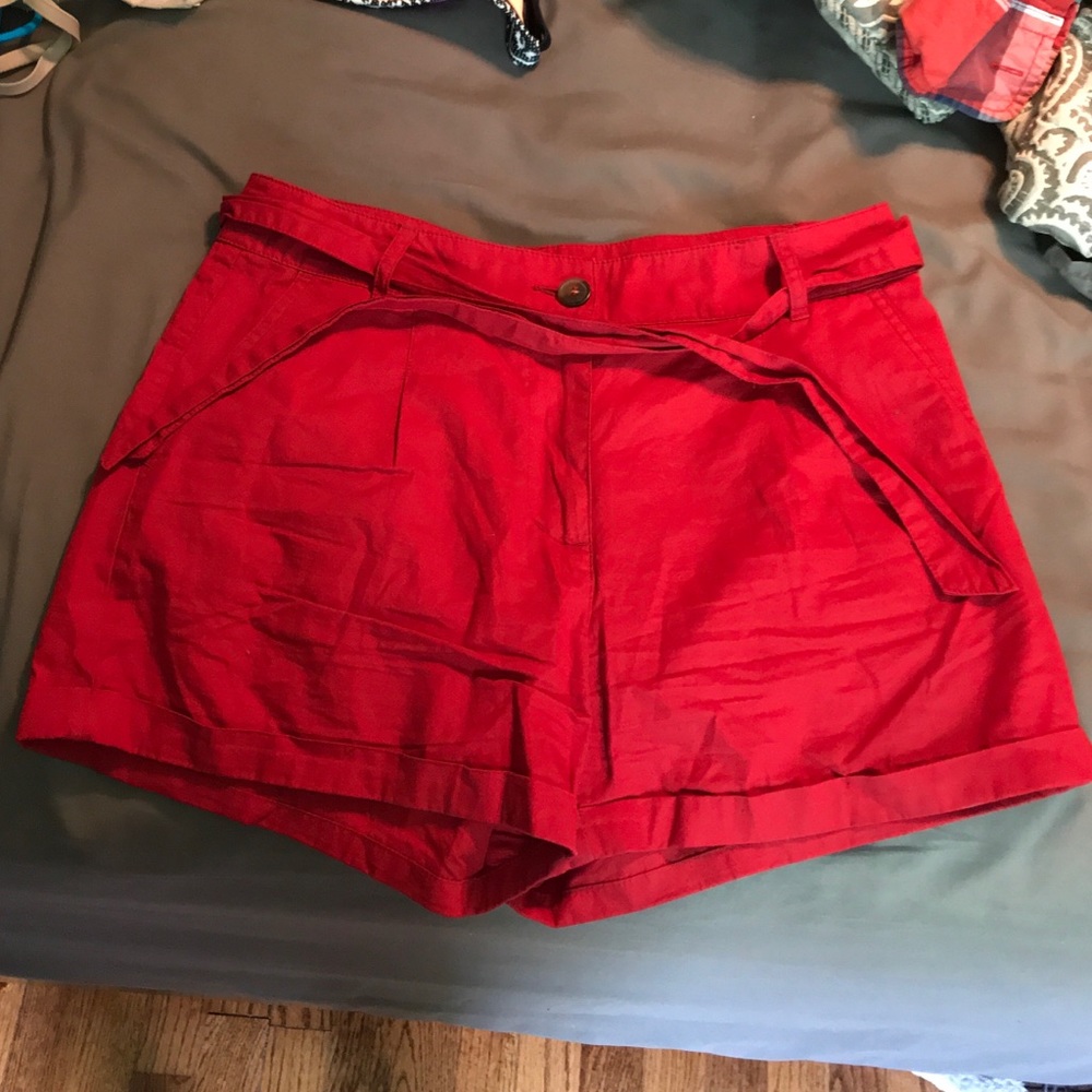 Red summer shorts